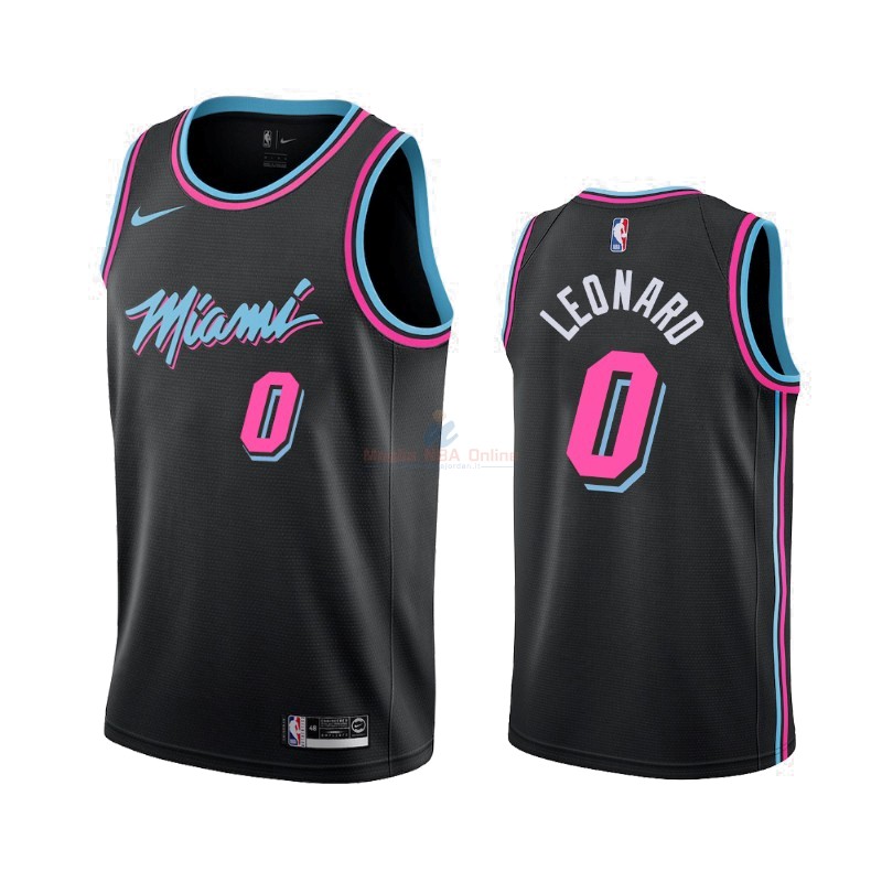 Maglia NBA Nike Miami Heat #0 Meyers Leonard Nike Nero Città 2019-20 Acquista