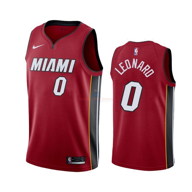 Maglia NBA Nike Miami Heat #0 Meyers Leonard Rosso Statement 2019-20 Acquista