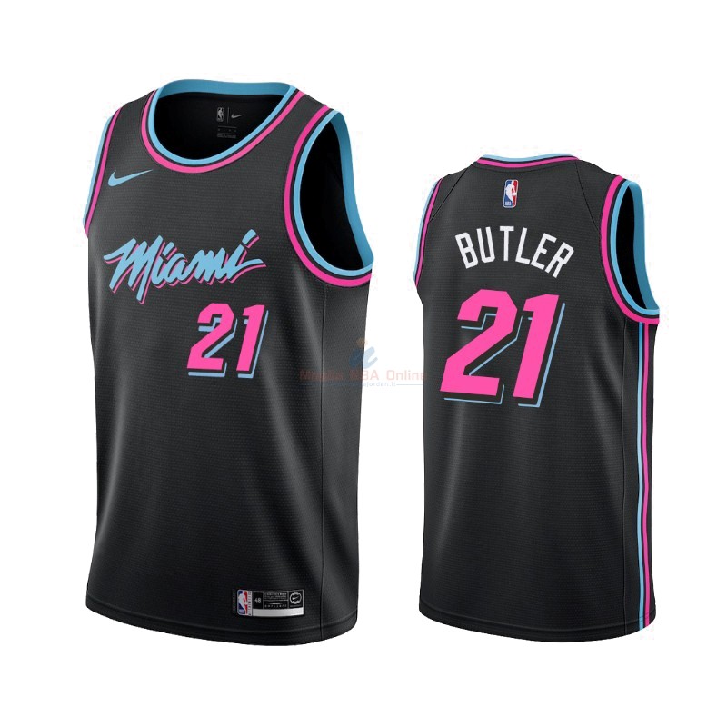 Maglia NBA Nike Miami Heat #21 Jimmy Butler Nike Nero Città 2019-20 Acquista