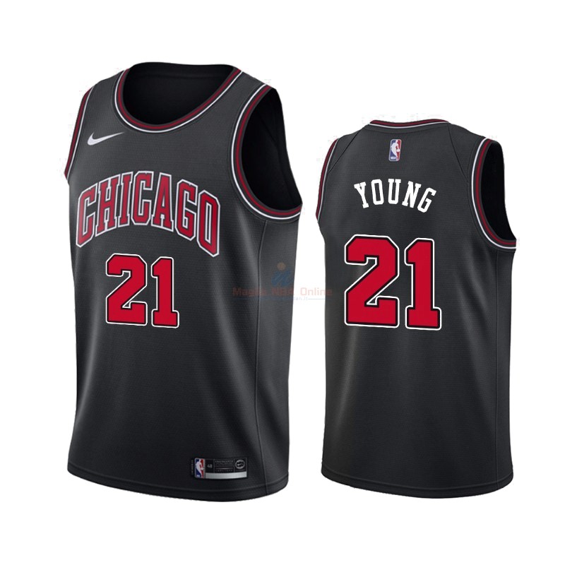 Maglia NBA Nike Miami Heat #21 Thaddeus Young Nero Statement 2019-20 Acquista