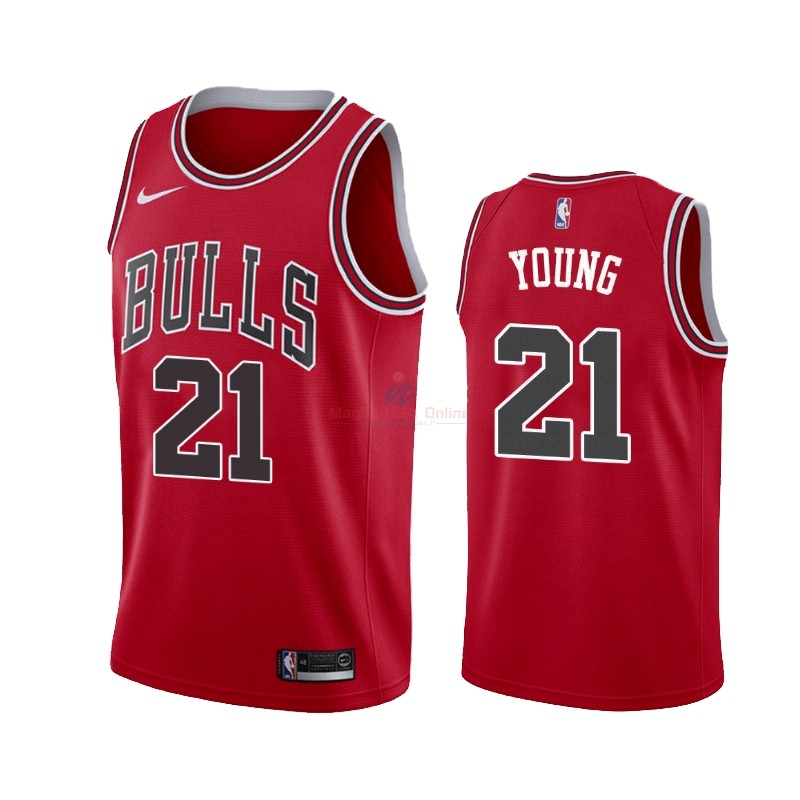 Maglia NBA Nike Miami Heat #21 Thaddeus Young Rosso Icon 2019-20 Acquista