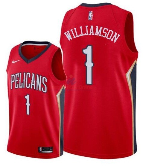 Maglia NBA Nike New Orleans Pelicans #1 Zion Williamson Rosso 2019-20 Acquista