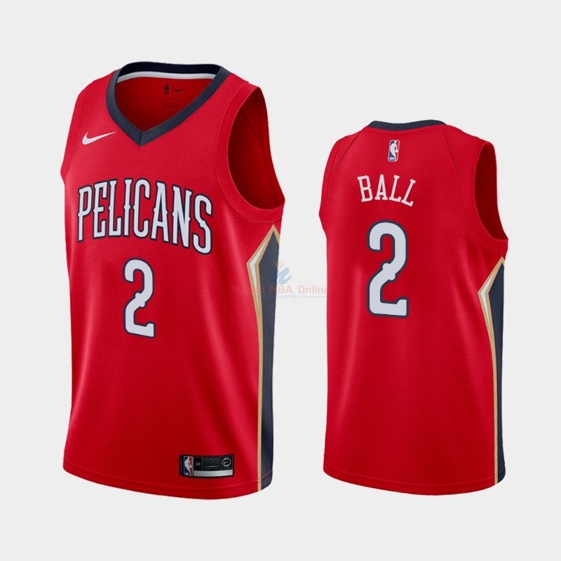 Maglia NBA Nike New Orleans Pelicans #2 Lonzo Ball Rosso Statement 2019-20 Acquista
