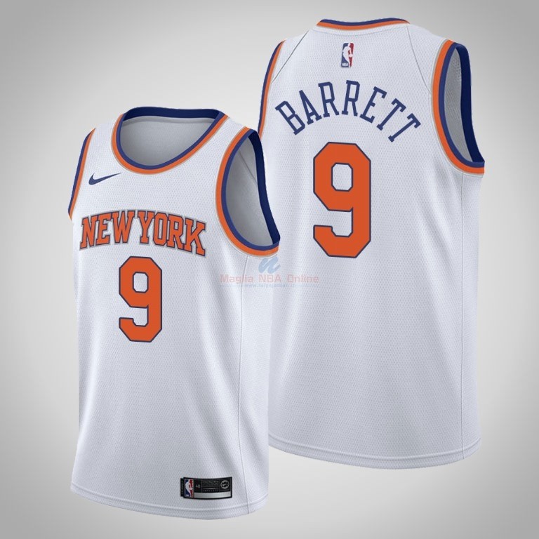 Maglia NBA Nike New York Knicks #9 R.J. Barrett Bianco Association 2019-20 Acquista