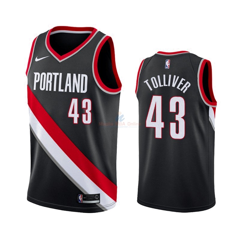 Maglia NBA Nike Portland Trail Blazers #43 Anthony Tolliver Nero Icon 2019-20 Acquista
