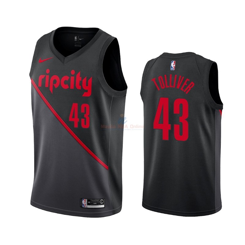 Maglia NBA Nike Portland Trail Blazers #43 Anthony Tolliver Nike Nero Città 2019-20 Acquista