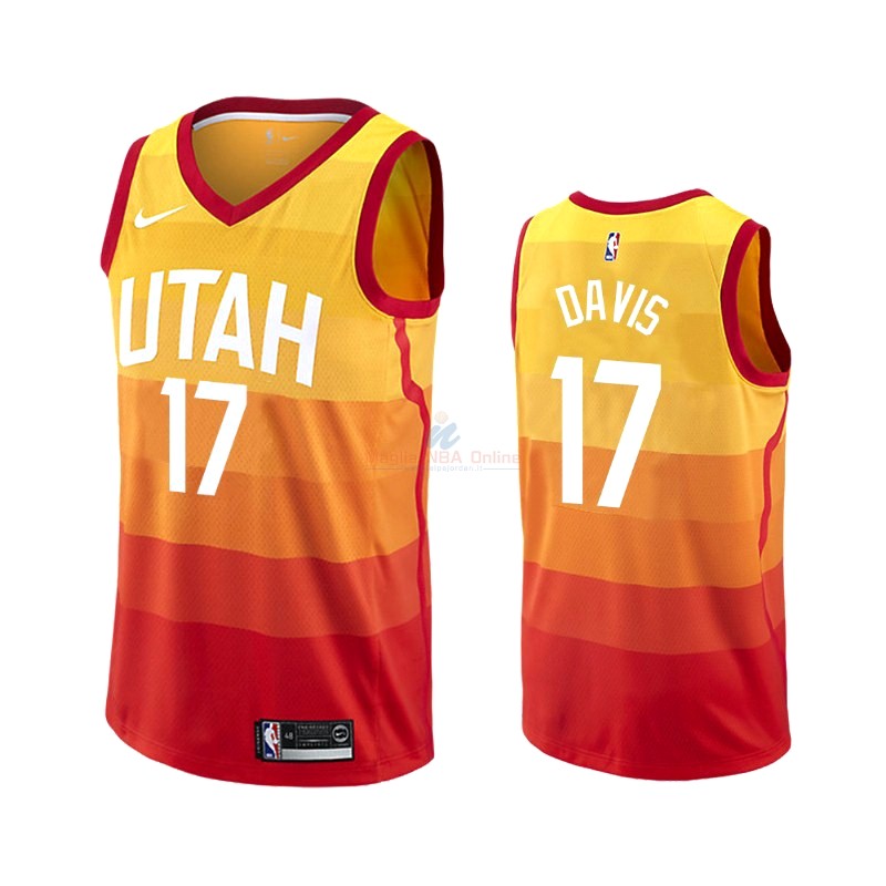 Maglia NBA Nike Utah Jazz #17 Ed Davis Nike Giallo Ciuda 2019-20 Acquista