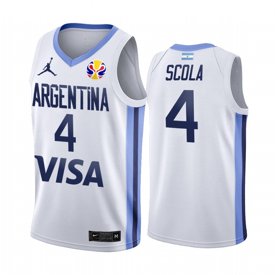 Coppa Mondo Basket FIBA 2019 Argentina #4 Luis Scola Bianco Acquista