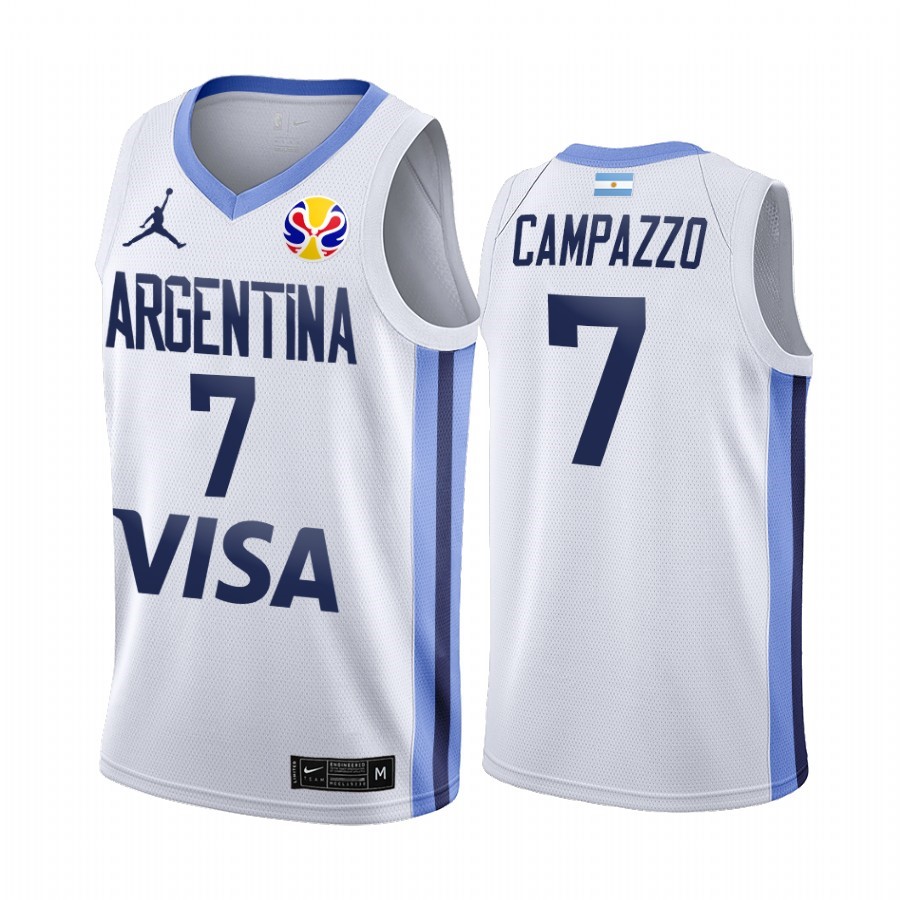 Coppa Mondo Basket FIBA 2019 Argentina #7 Facundo Campazzo Bianco Acquista
