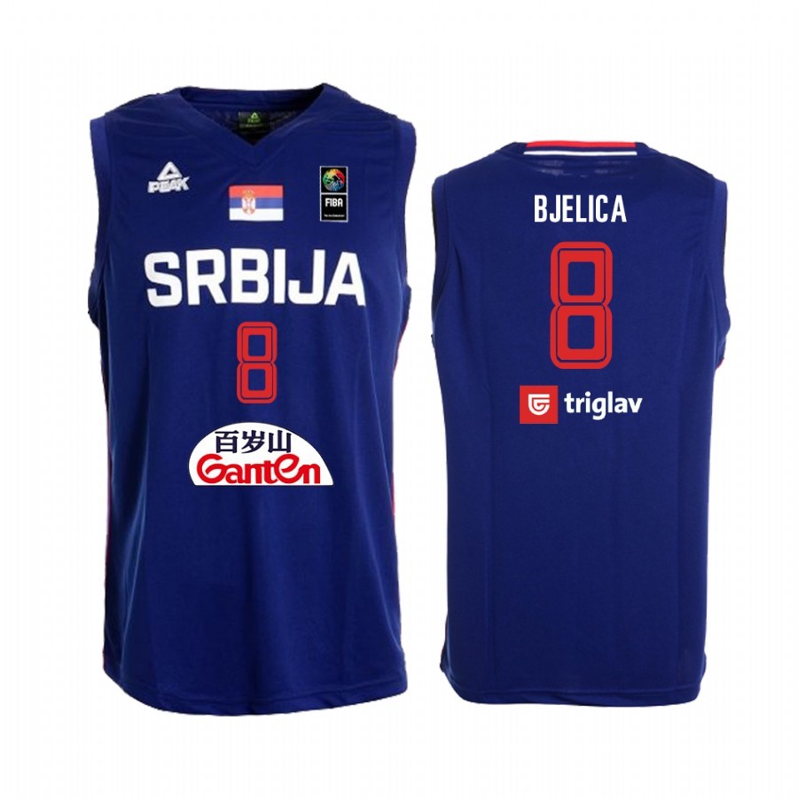 Coppa Mondo Basket FIBA 2019 Serbia #8 Nemanja Bjelica Blu Acquista