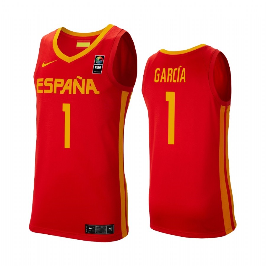 Coppa Mondo Basket FIBA 2019 Spain #1 Sergi Garcia Rosso Acquista