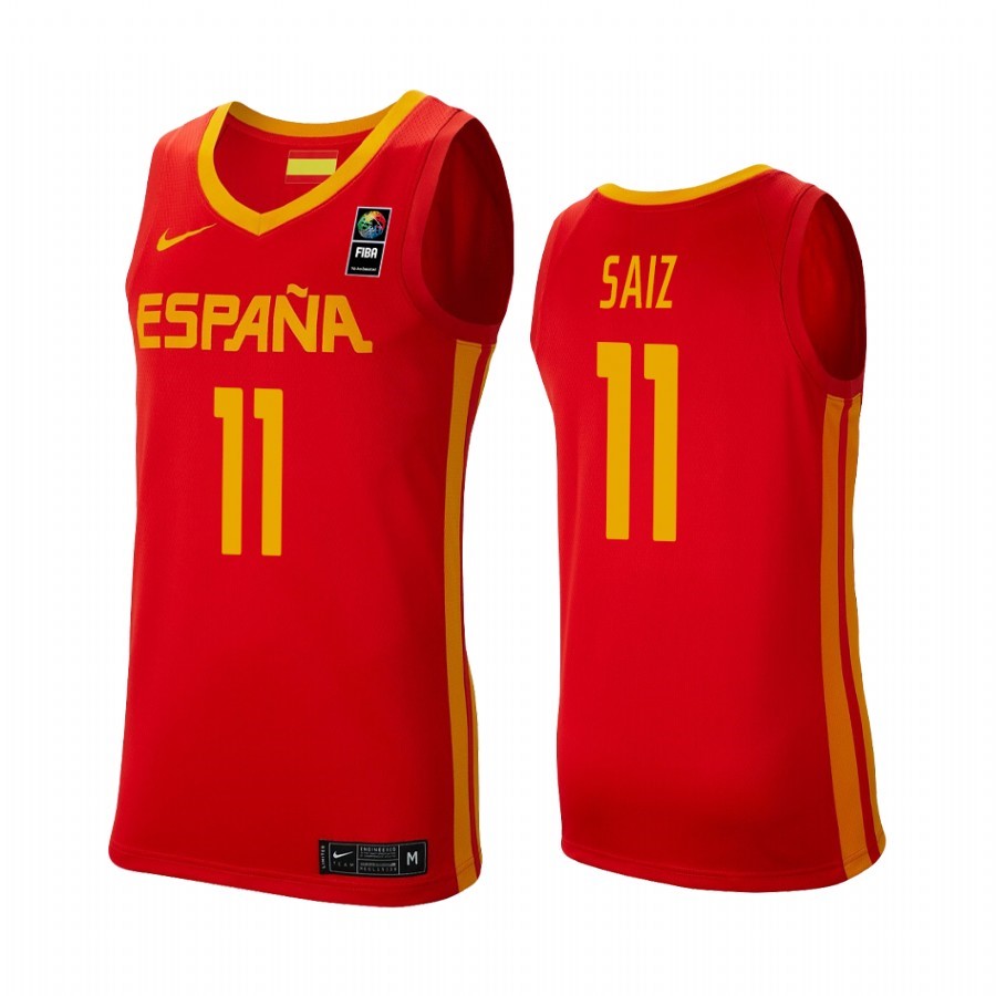 Coppa Mondo Basket FIBA 2019 Spain #11 Sebas Saiz Rosso Acquista