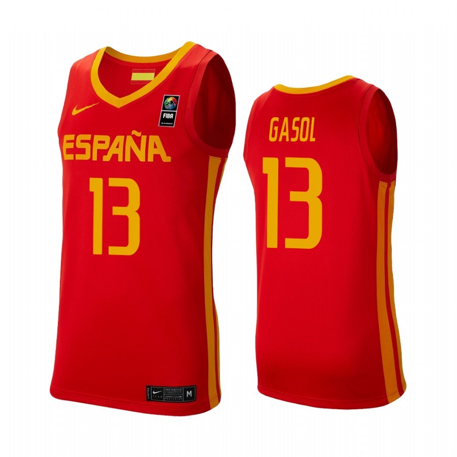 Coppa Mondo Basket FIBA 2019 Spain #13 Marc Gasol Rosso Acquista