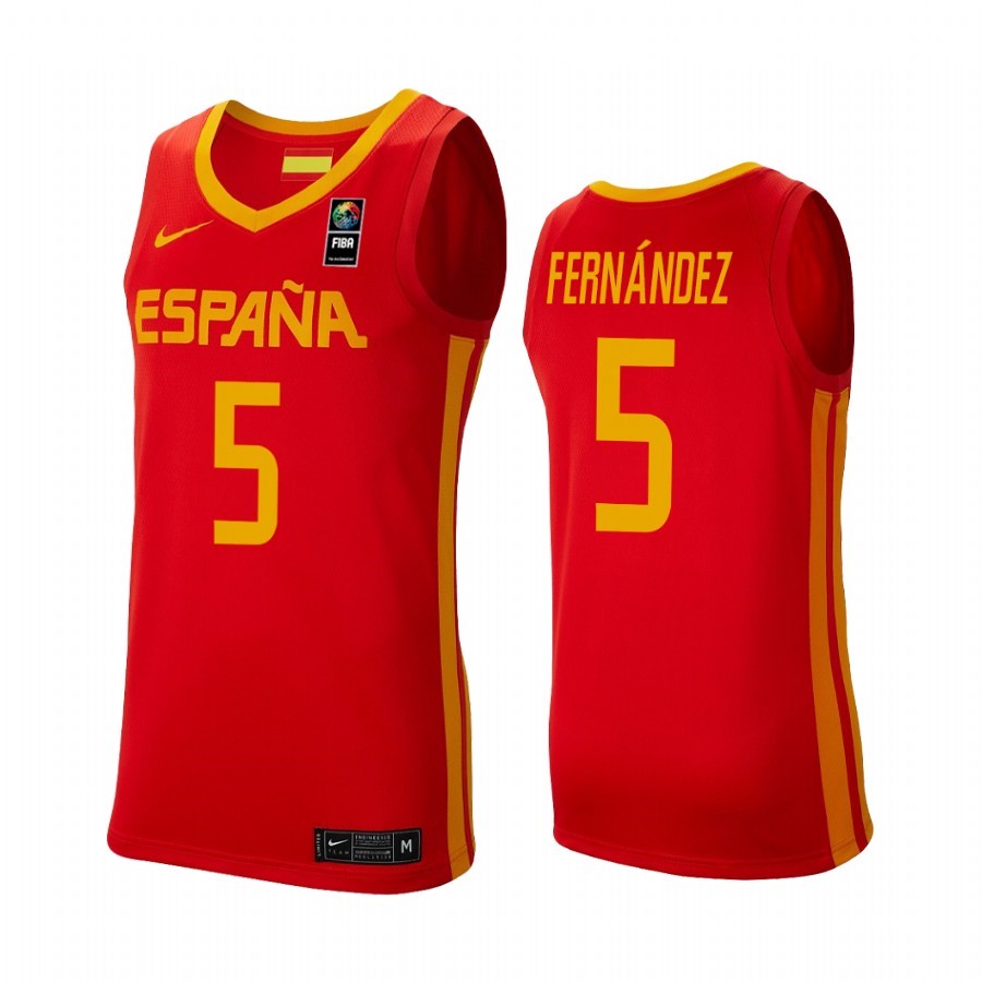 Coppa Mondo Basket FIBA 2019 Spain #5 Rudy Fernandez Rosso Acquista