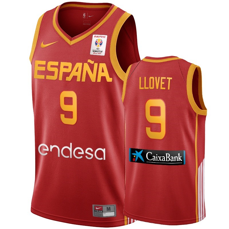 Coppa Mondo Basket FIBA 2019 Spain #9 Nacho Llovet Vino Tinto Acquista