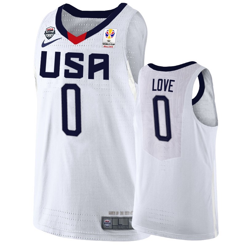 Coppa Mondo Basket FIBA 2019 USA #0 Kevin Love Bianco Acquista