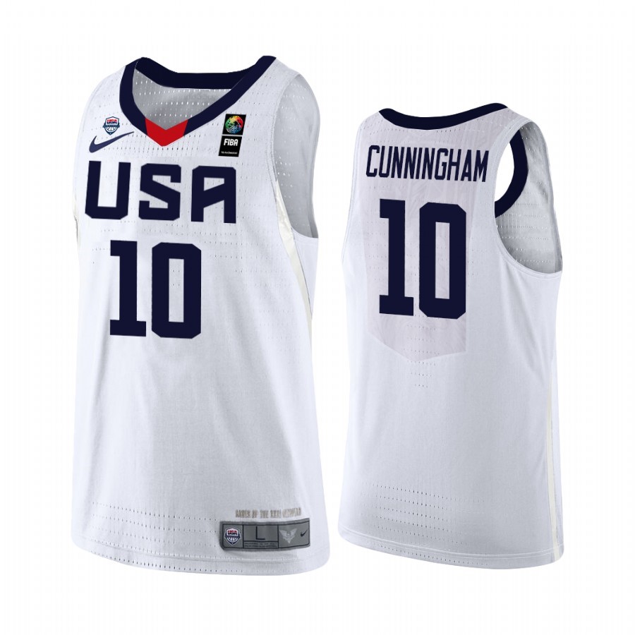 Coppa Mondo Basket FIBA 2019 USA #10 Cade Cunningham Bianco Acquista