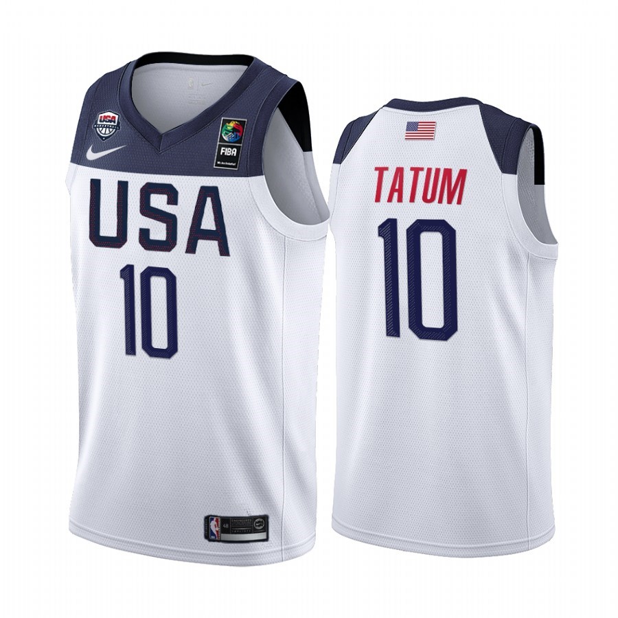 Coppa Mondo Basket FIBA 2019 USA #10 Jayson Tatum Bianco Acquista