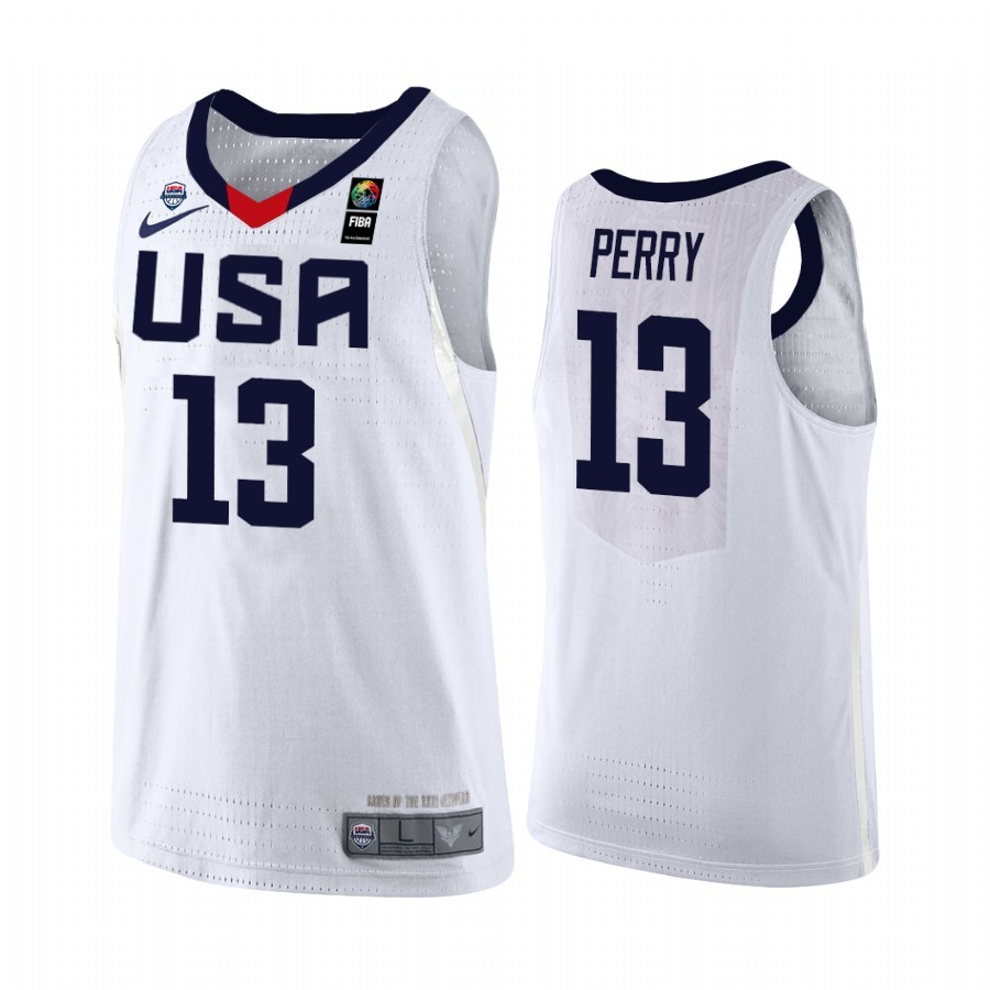 Coppa Mondo Basket FIBA 2019 USA #13 Reginald Perry Bianco Acquista