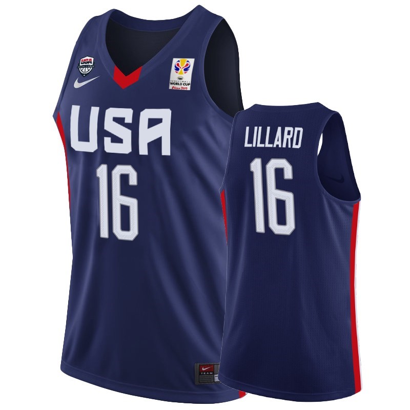 Coppa Mondo Basket FIBA 2019 USA #16 Damian Lillard Marino Acquista