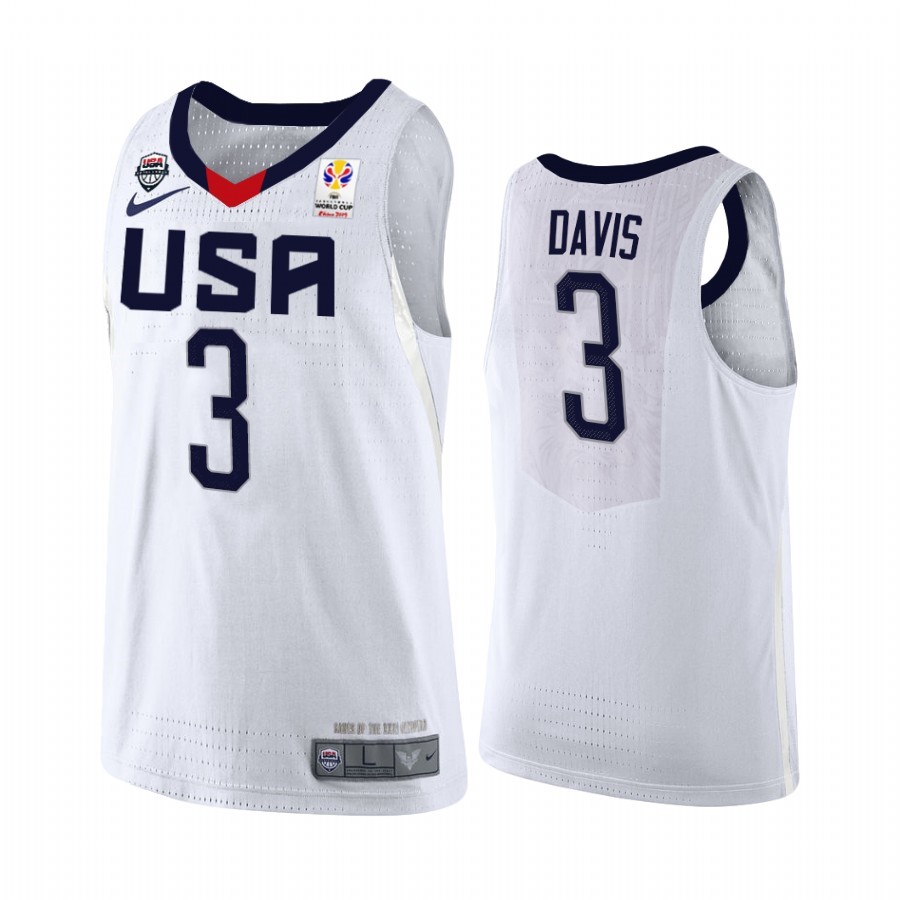 Coppa Mondo Basket FIBA 2019 USA #3 Anthony Davis Bianco Acquista