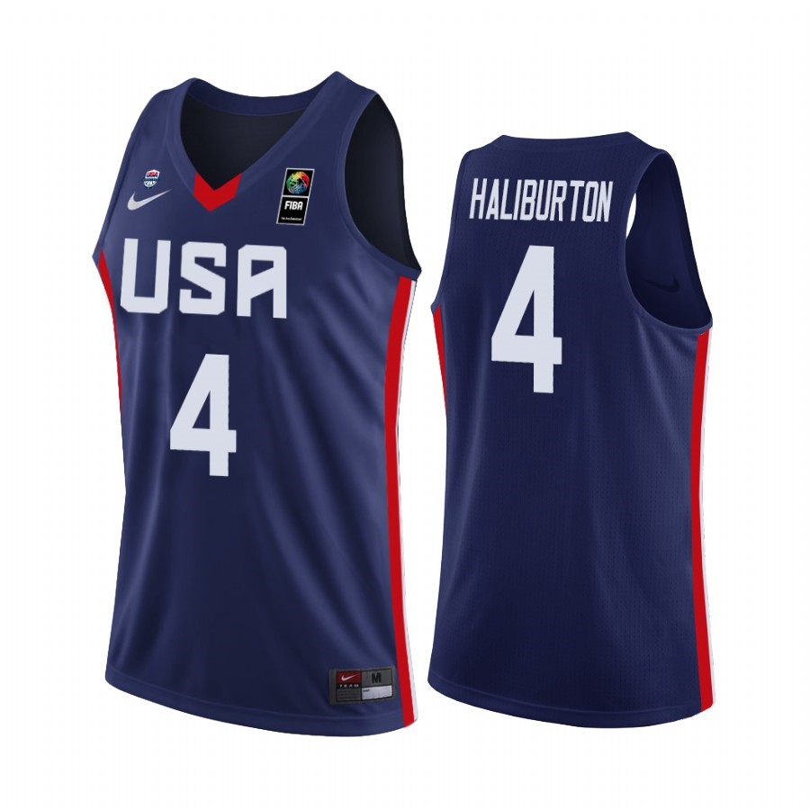 Coppa Mondo Basket FIBA 2019 USA #4 Tyrese Haliburton Marino Acquista