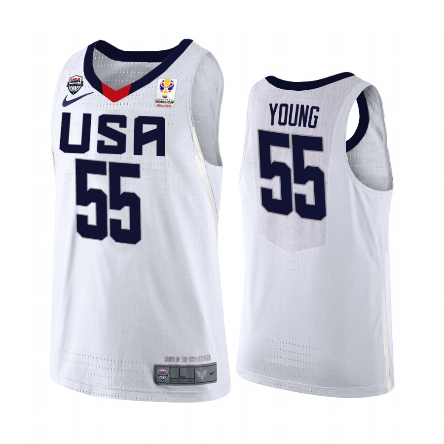 Coppa Mondo Basket FIBA 2019 USA #55 Thaddeus Young Bianco Acquista