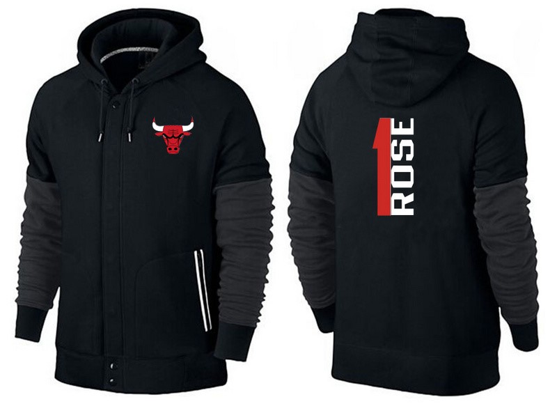 Felpe Con Cappuccio Chicago Bulls #1 Derrick Rose Nero Acquista