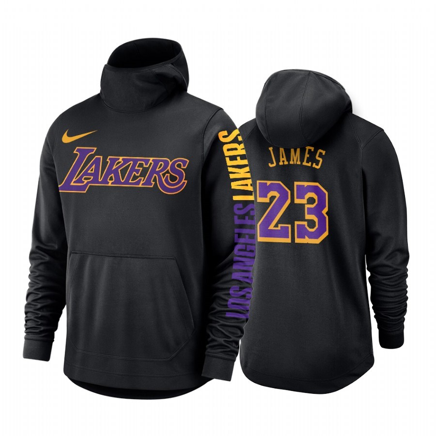 Felpe Con Cappuccio Los Angeles Lakers #23 LeBron James Nero Acquista