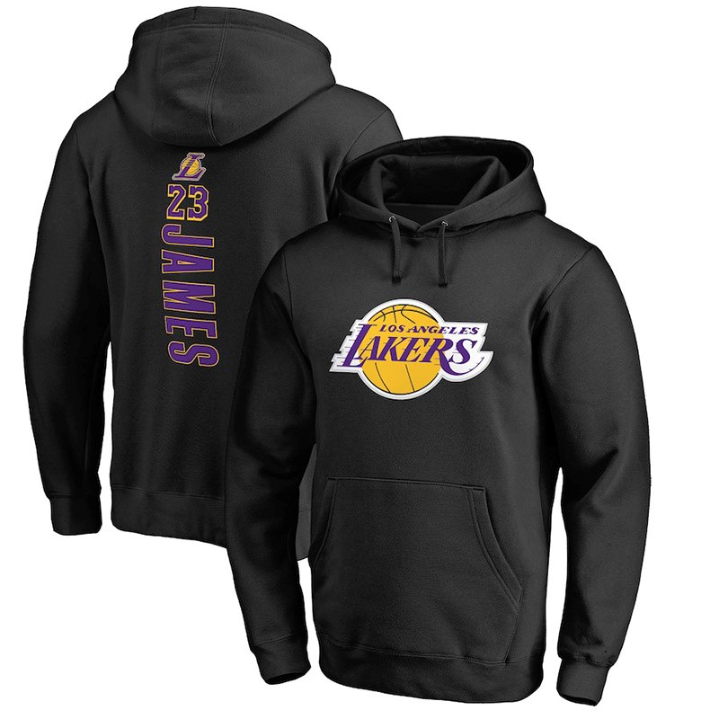 Felpe Con Cappuccio Los Angeles Lakers #23 LeBron James Nero Pourpre Acquista