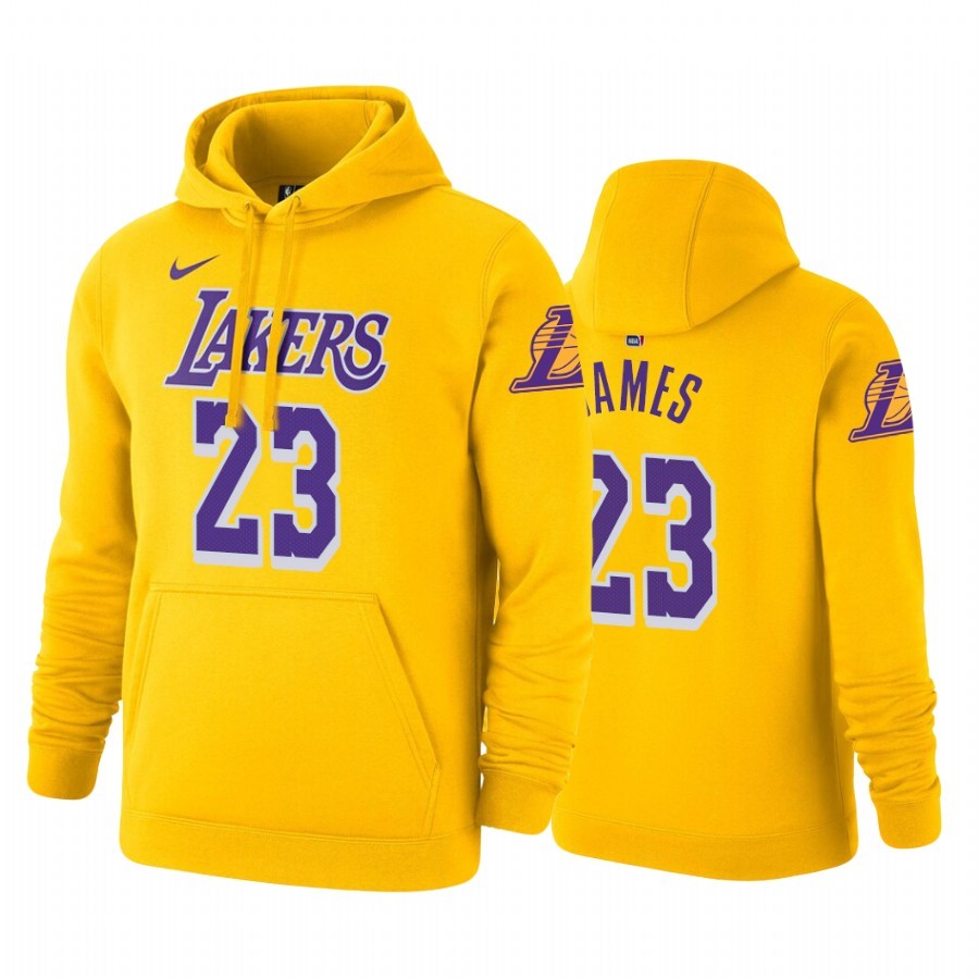 Felpe Con Cappuccio Los Angeles Lakers #23 LeBron James Or Acquista