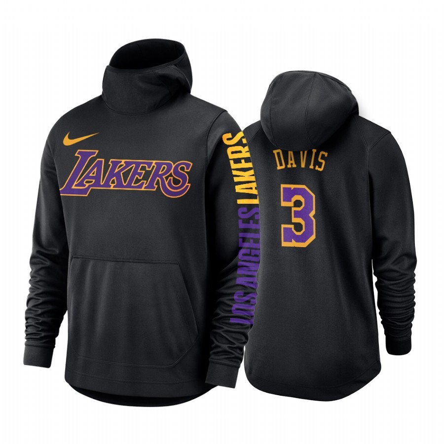 Felpe Con Cappuccio Los Angeles Lakers #3 Anthony Davis Nero Acquista