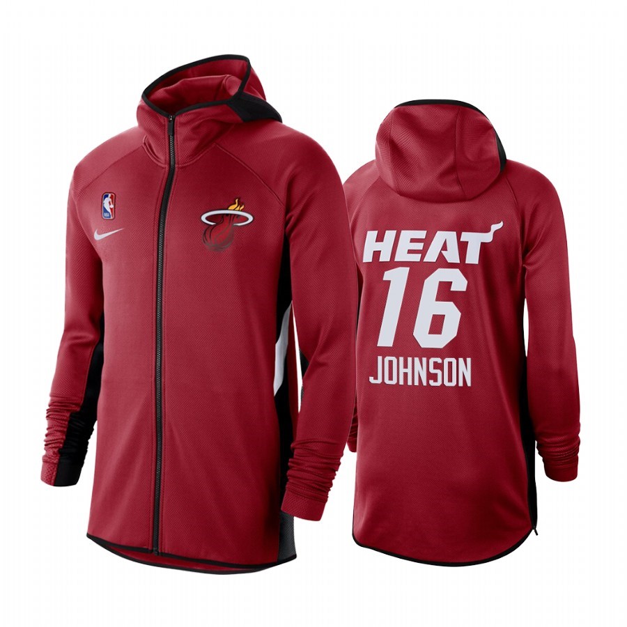 Felpe Con Cappuccio Miami Heat #16 James Johnson Rosso Acquista