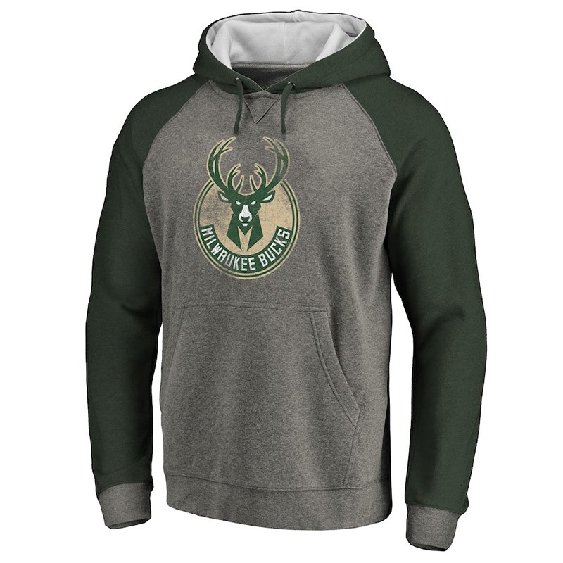 Felpe Con Cappuccio Milwaukee Bucks Verde Grigio Acquista