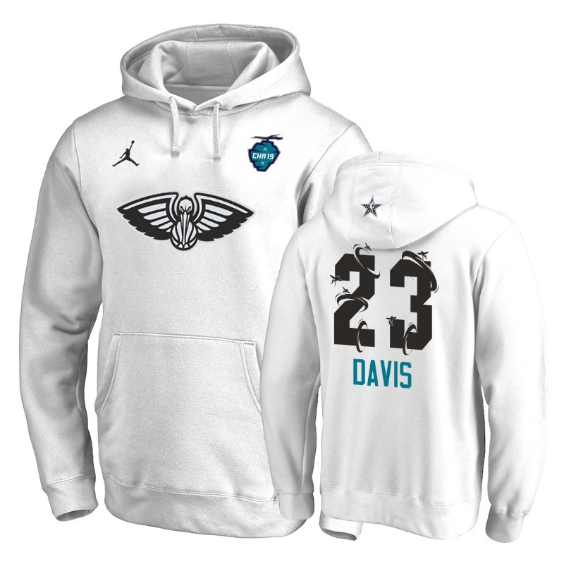 Felpe Con Cappuccio New Orleans Pelicans #23 Anthony Davis Bianco Acquista