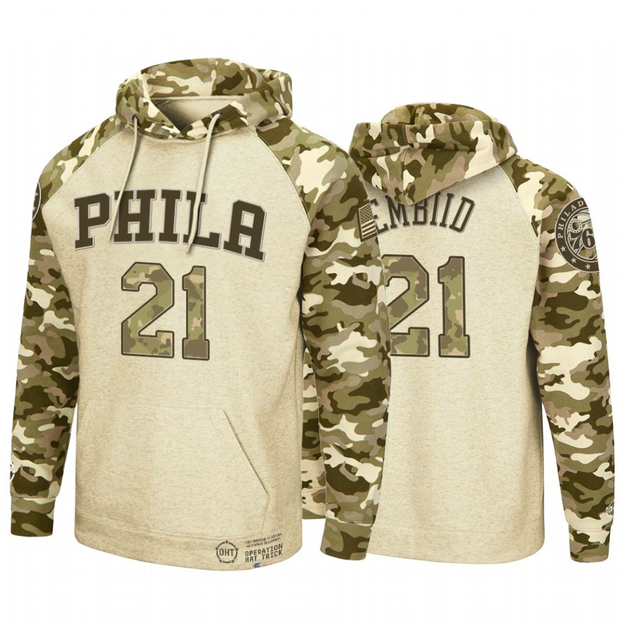 Felpe Con Cappuccio Philadephia 76ers #21 Joel Embiid camo Acquista