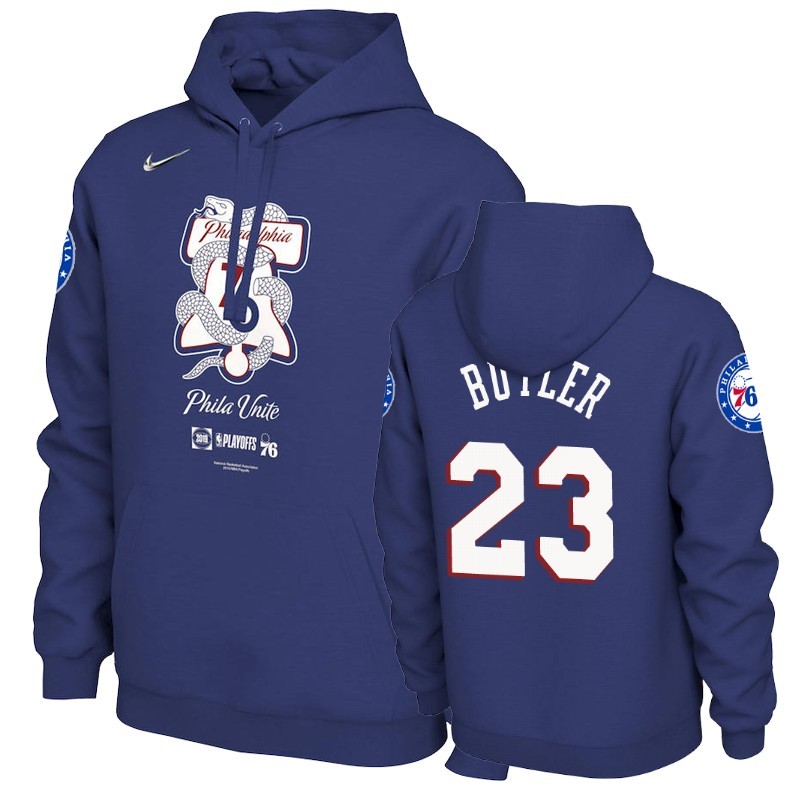 Felpe Con Cappuccio Philadephia 76ers #23 Jimmy Butler Blu Acquista