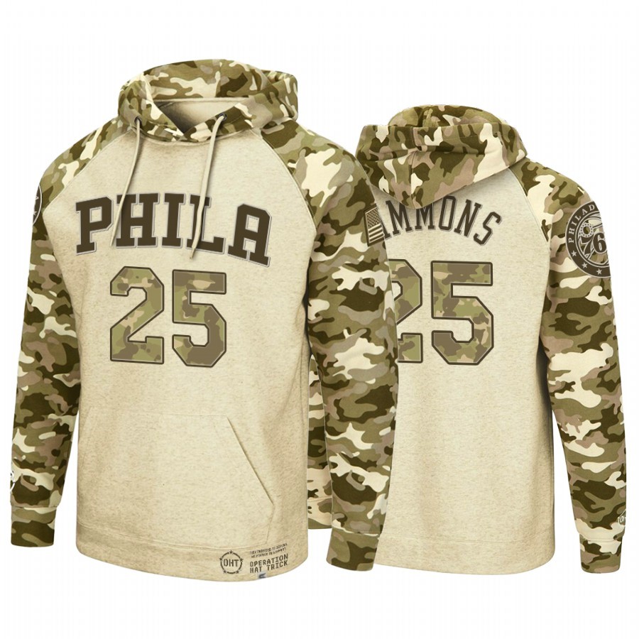 Felpe Con Cappuccio Philadephia 76ers #25 Ben Simmons camo Acquista