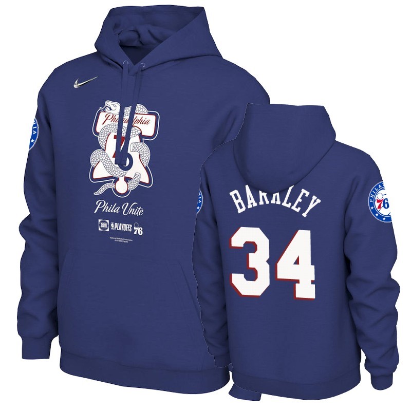 Felpe Con Cappuccio Philadephia 76ers #34 Charles Barkley Blu Acquista