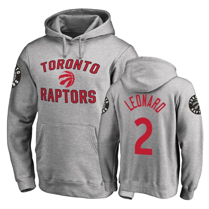 Felpe Con Cappuccio Toronto Raptors #2 Kawhi Leonard Grigio Acquista