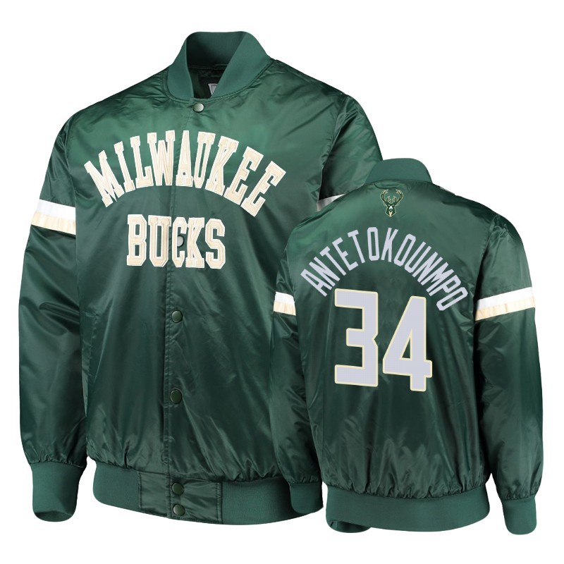 Giacca NBA Milwaukee Bucks #34 Giannis Antetokounmpo Verde Acquista