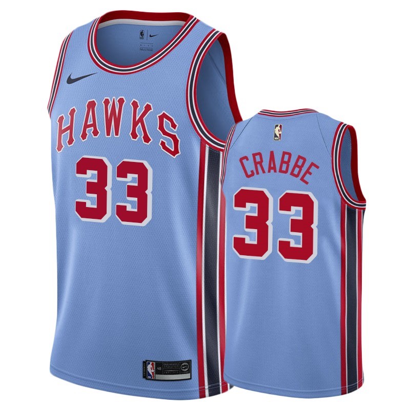 Maglia NBA Atlanta Hawks #33 Allen Crabbe Blu Hardwood Classics 2019-20 Acquista