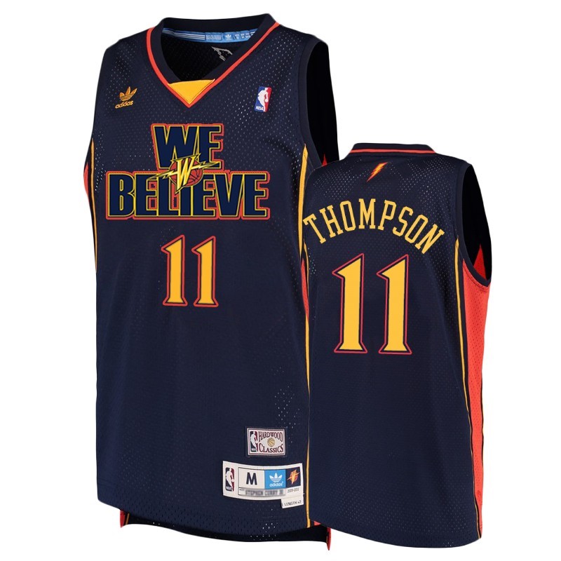 Maglia NBA Golden State Warriors #11 Kley Thompson Marino Hardwood Classics Acquista