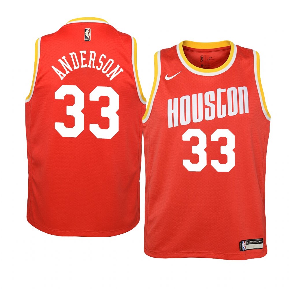 Maglia NBA Houston Rockets #33 Ryan Anderson Orange Hardwood Classics 2019-20 Acquista