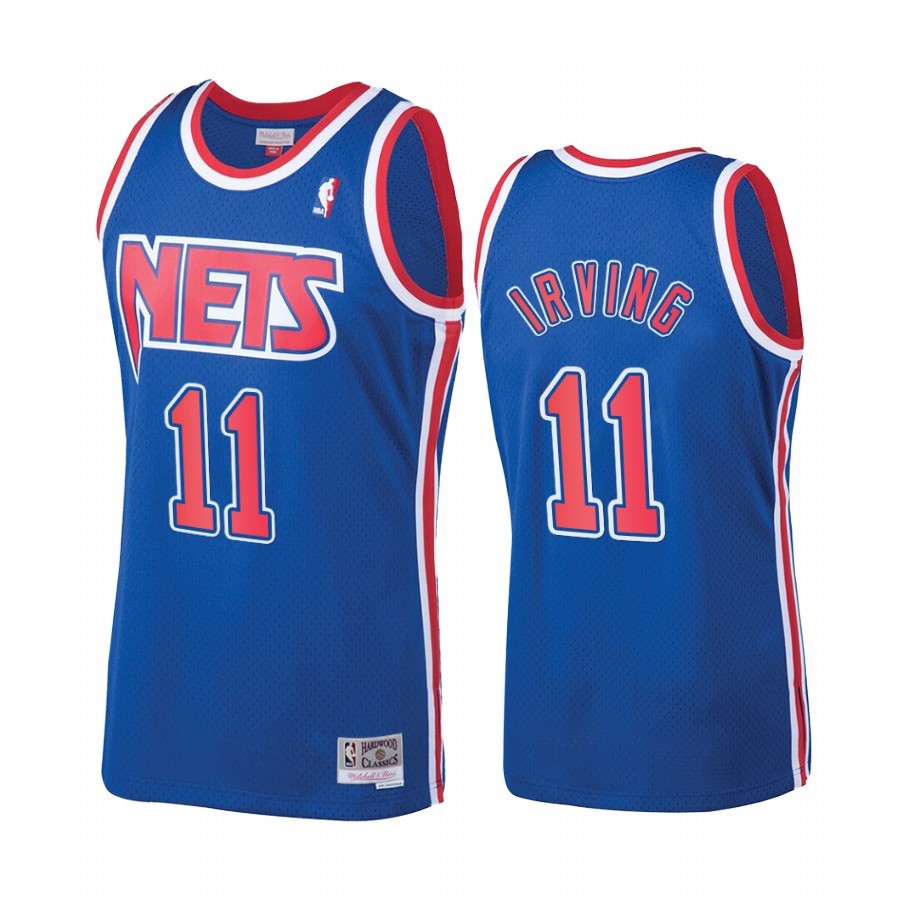 Maglia NBA New Jersey Nets #11 Kyrie Irving Blu Hardwood Classics 1992-93 Acquista