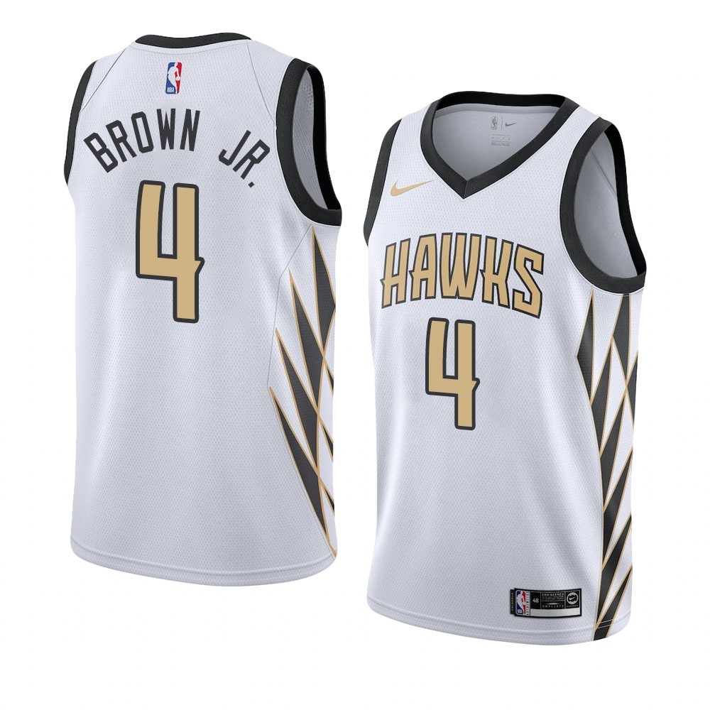 Maglia NBA Nike Atlanta Hawks #4 Charlie Brown Jr. Bianco Città 2019-20 Acquista