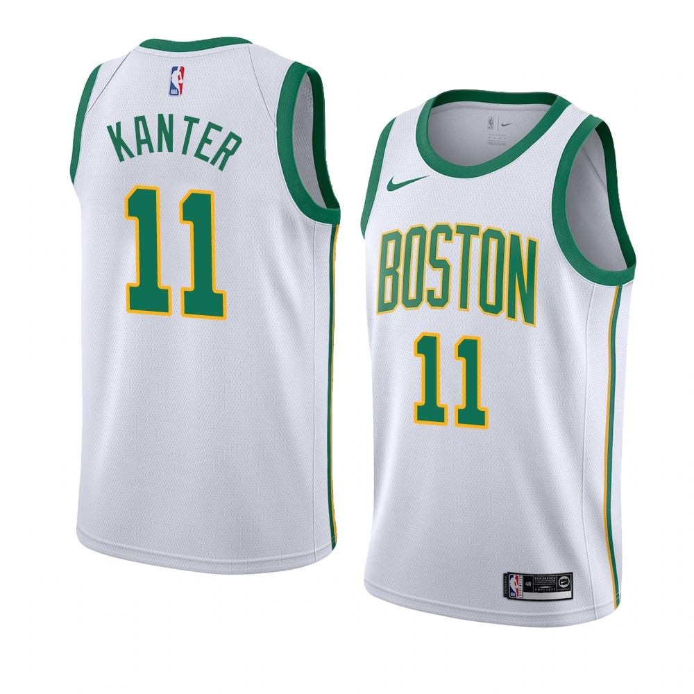 Maglia NBA Nike Boston Celtics #11 Enes Kanter Bianco Città 2019-20 Acquista