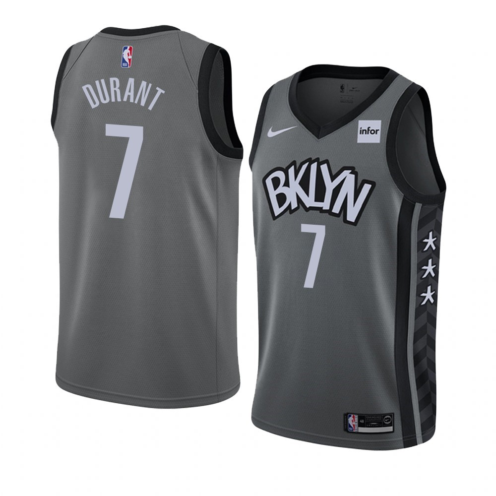 Maglia NBA Nike Brooklyn Nets #7 Kevin Durant Grigio Statement 2019-20 Acquista