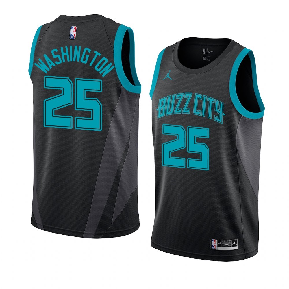Maglia NBA Nike Charlotte Hornets #25 P.J. Washington Nero Città 2019-20 Acquista