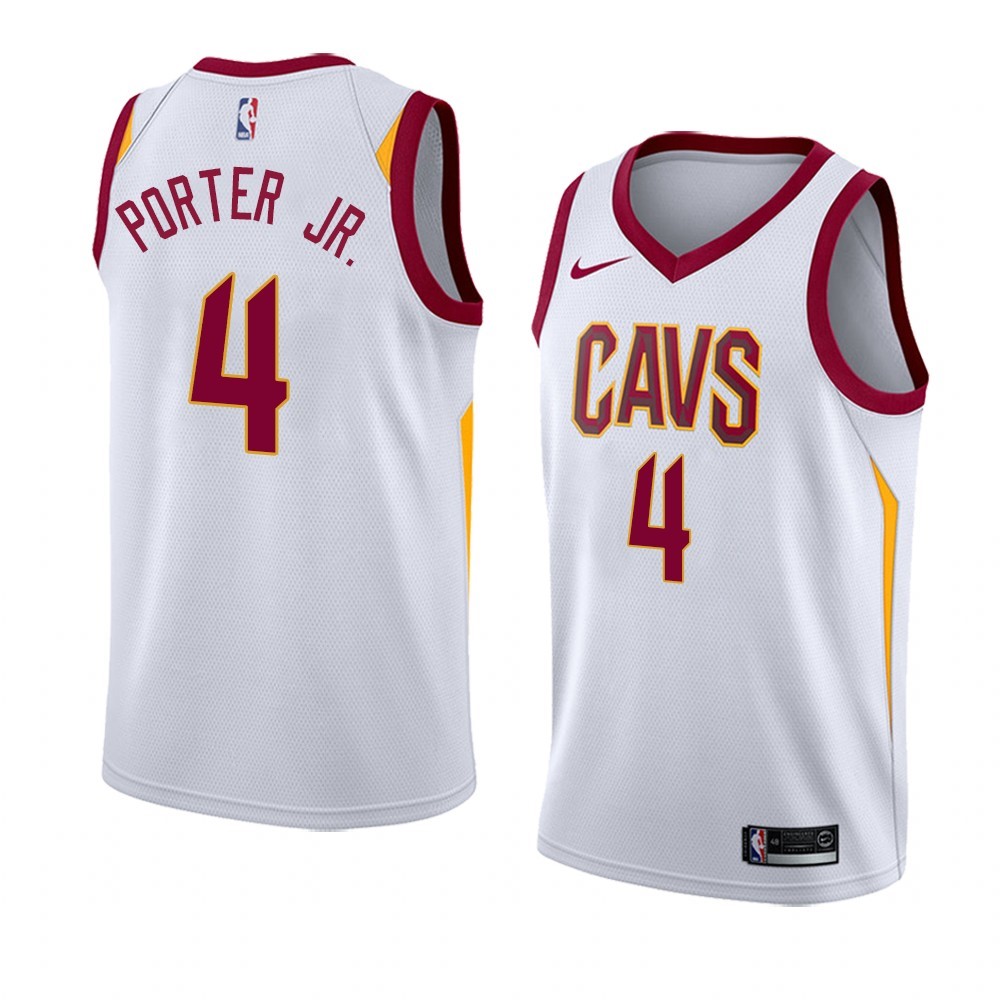 Maglia NBA Nike Cleveland Cavaliers #4 Kevin Porter Jr. Bianco Association 2019-20 Acquista